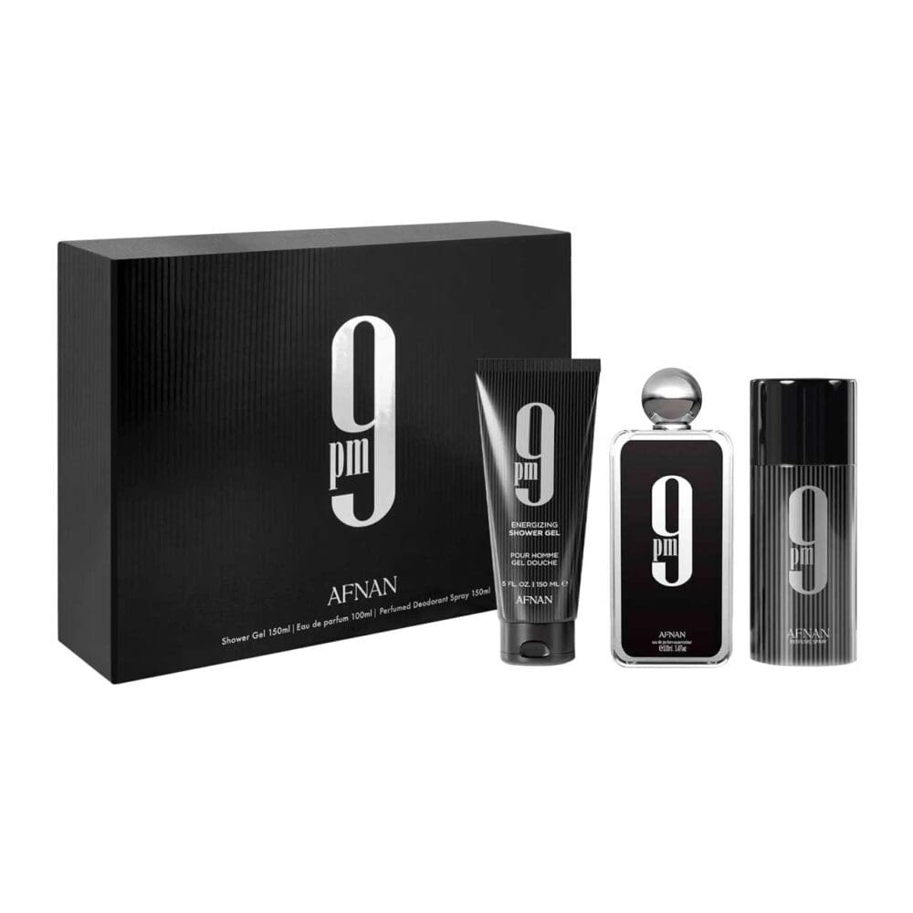 Set de hombre afnan 9pm de 3 pzs agua de perfume