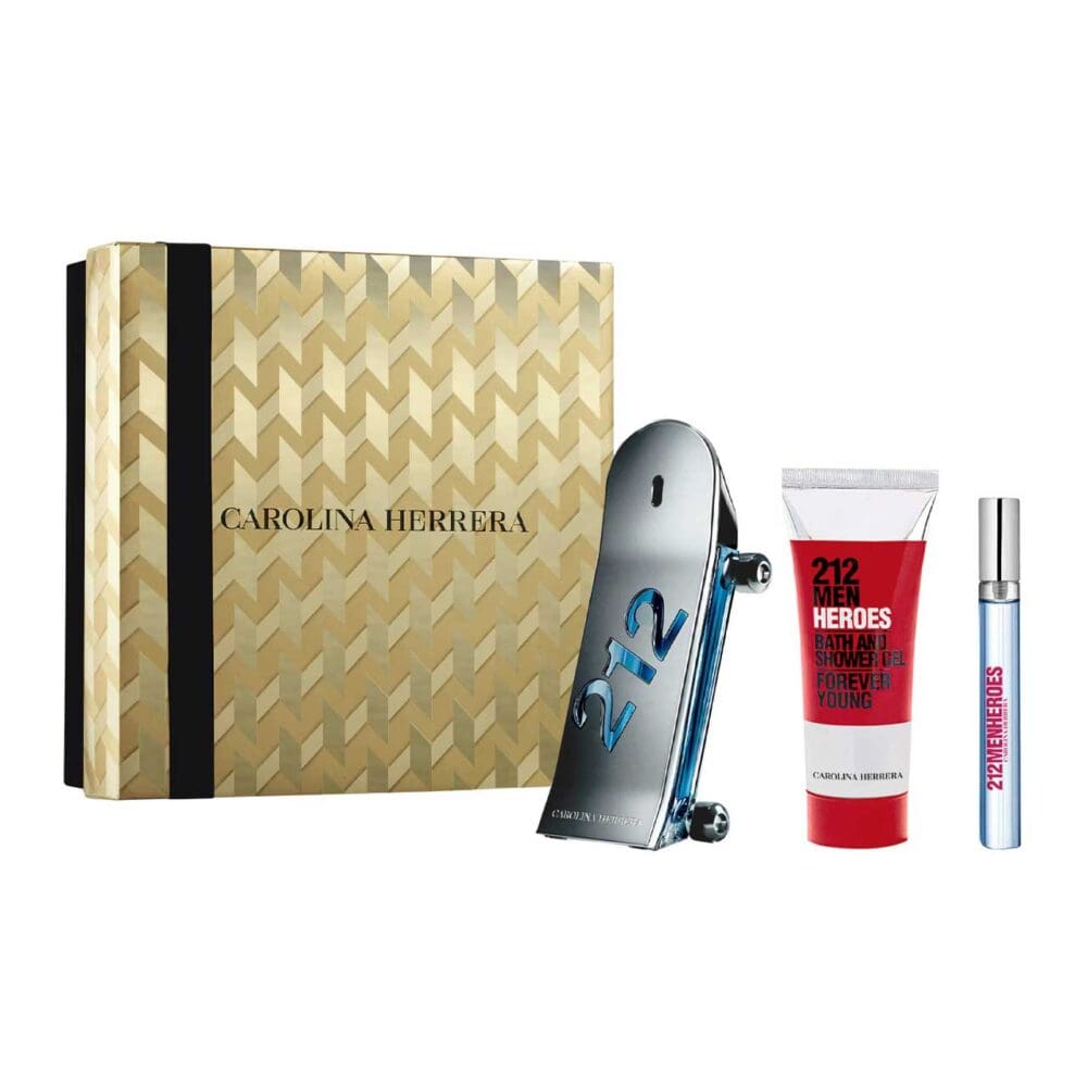 Set de hombre carolina herrera 212 heroes de 3 pzs agua de tocador