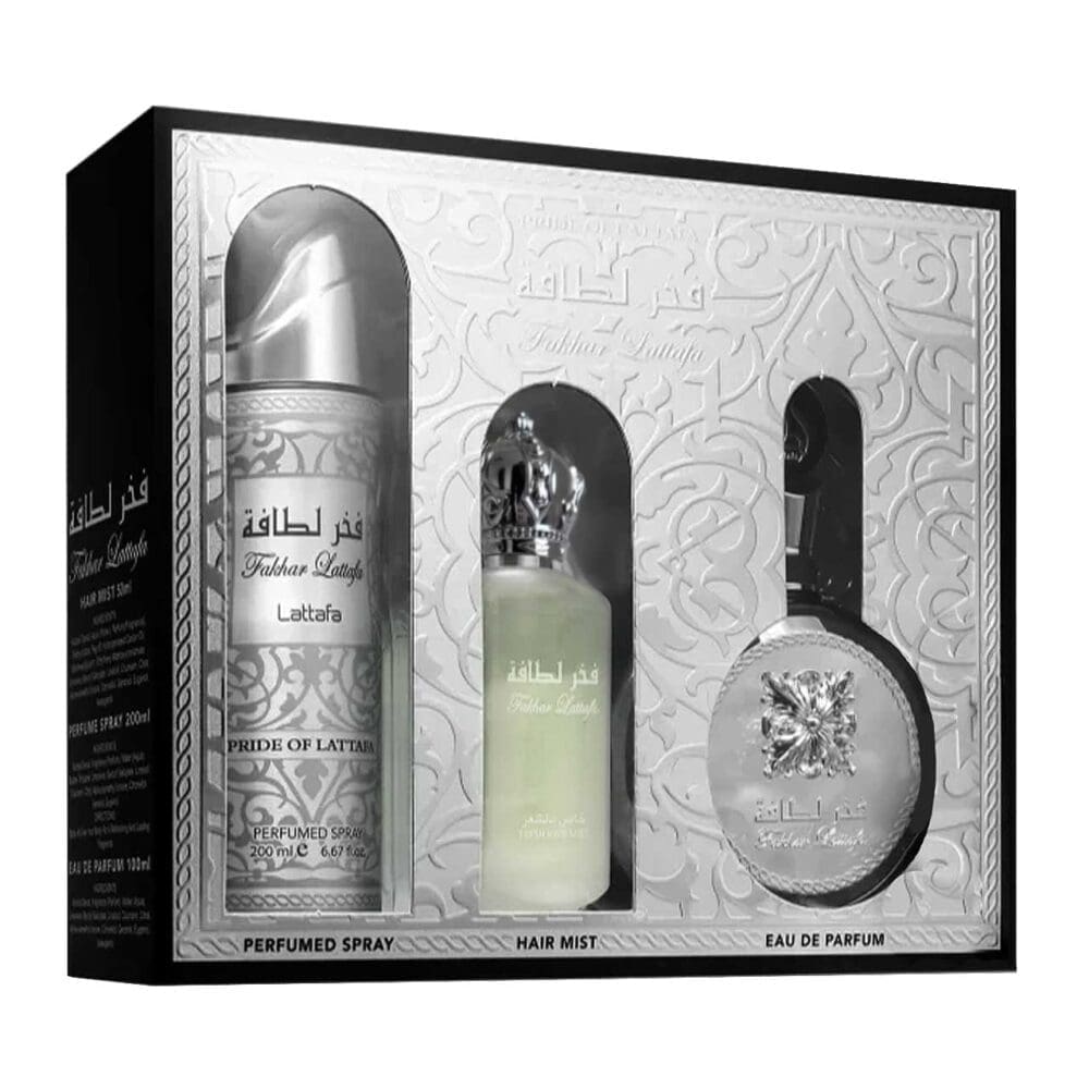 Set de hombre lattafa fakhar black de 3 pzs agua de perfume