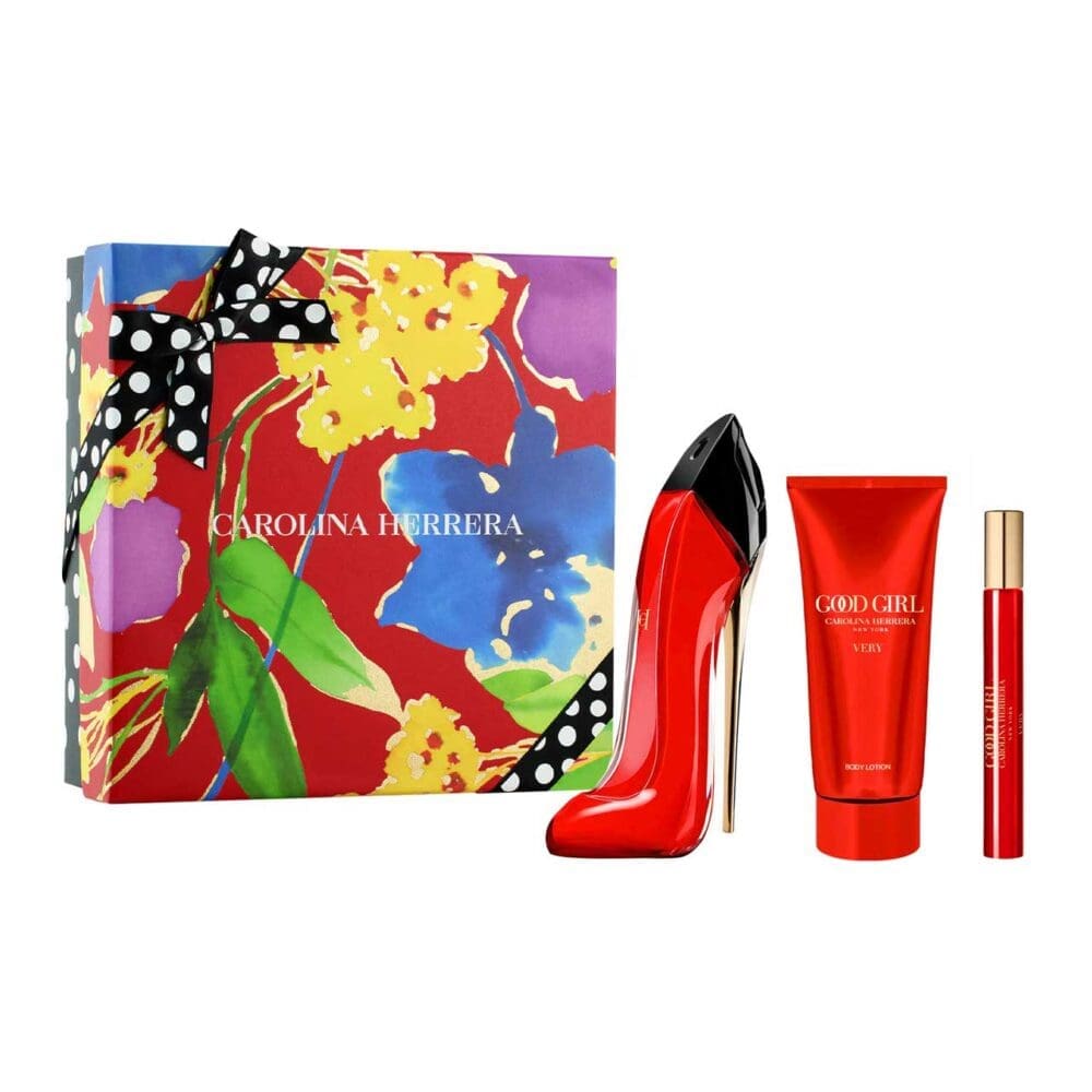 Set de mujer carolina herrera good girl very de 3 pzs agua de perfume