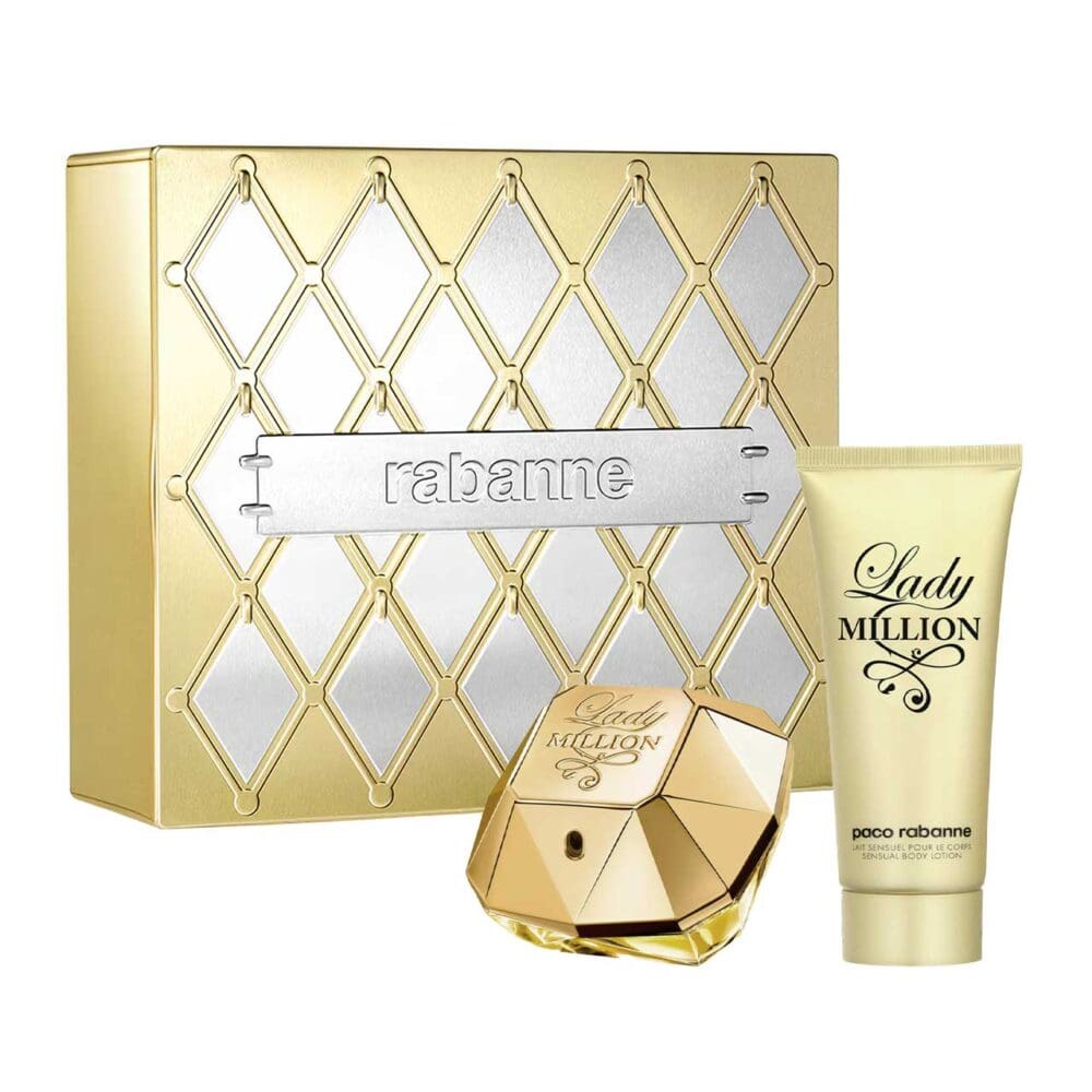 Set de mujer paco rabanne lady million metal de 2 pzs agua de perfume