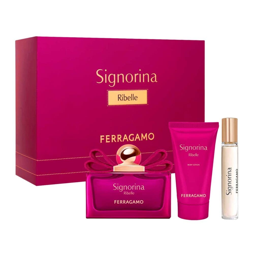 Set de mujer salvatore ferragamo signorina ribelle de 3 pzs agua de perfume